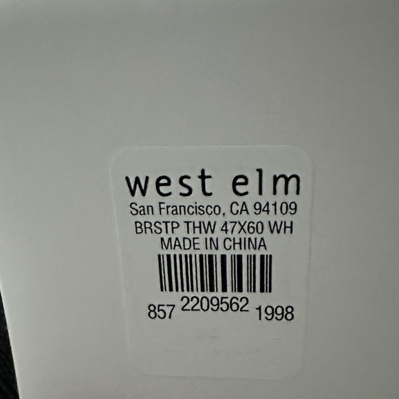 West Elm Plush Faux Fur Throw - Cream and Gray - Picture 4 of 4